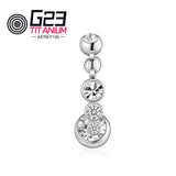 G23 Titanium Navel Belly Button Ring with Zircon Jewelry