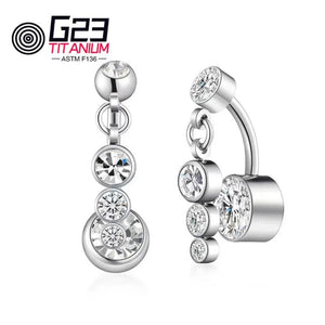 G23 Titanium Navel Belly Button Ring with Zircon Jewelry