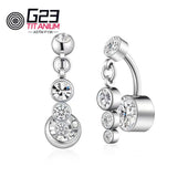 G23 Titanium Navel Belly Button Ring with Zircon Jewelry
