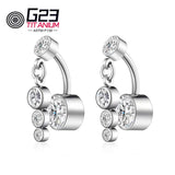 G23 Titanium Navel Belly Button Ring with Zircon Jewelry