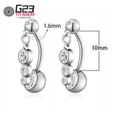 G23 Titanium Navel Belly Button Ring with Zircon Jewelry
