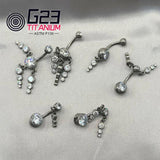 G23 Titanium Navel Belly Button Ring with Zircon Jewelry