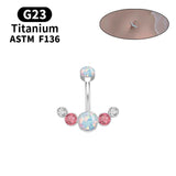 G23 Titanium Colorful Opal Belly Button Rings 14G 10mm Barbell Navel Ring