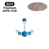 G23 Titanium Colorful Opal Belly Button Rings 14G 10mm Barbell Navel Ring