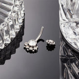 Sexy Navel Belly Button Ring 14G Double CZ 316L Steel Piercing Jewelry