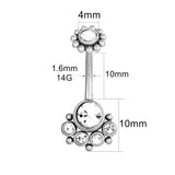 Sexy Navel Belly Button Ring 14G Double CZ 316L Steel Piercing Jewelry