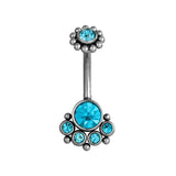 Sexy Navel Belly Button Ring 14G Double CZ 316L Steel Piercing Jewelry