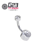 ASTM F136 Titanium Curved Barbell Opal Stone Belly Button Ring 14G