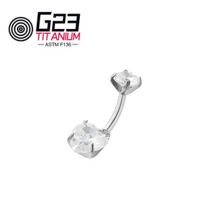 Heart Zircon Titanium Belly Button Piercing Navel Rings