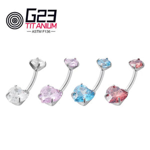 Heart Zircon Titanium Belly Button Piercing Navel Rings