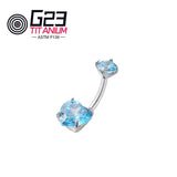 Heart Zircon Titanium Belly Button Piercing Navel Rings