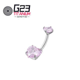 Heart Zircon Titanium Belly Button Piercing Navel Rings