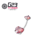 Heart Zircon Titanium Belly Button Piercing Navel Rings