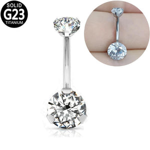 G23 Titanium Belly Button Rings Zircon 14g Anodizing Women Navel Piercing