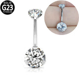 G23 Titanium Belly Button Rings Zircon 14g Anodizing Women Navel Piercing