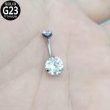 G23 Titanium Belly Button Rings Zircon 14g Anodizing Women Navel Piercing