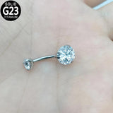 G23 Titanium Belly Button Rings Zircon 14g Anodizing Women Navel Piercing