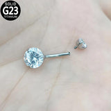 G23 Titanium Belly Button Rings Zircon 14g Anodizing Women Navel Piercing