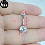 G23 Titanium Belly Button Rings Zircon 14g Anodizing Women Navel Piercing