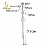 Long Tassel Belly Ring Crystal Navel Barbell 14G Body Jewelry