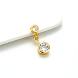 Dangly Belly Button Ring 10mm Surgical Steel Barbell Zircon Gem Navel Earring