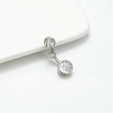 Dangly Belly Button Ring 10mm Surgical Steel Barbell Zircon Gem Navel Earring