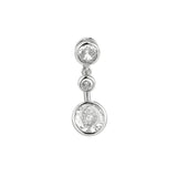 Dangly Belly Button Ring 10mm Surgical Steel Barbell Zircon Gem Navel Earring
