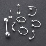 100PCS Stainless Steel Body Piercing Jewelry Set
