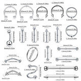 100PCS Stainless Steel Body Piercing Jewelry Set