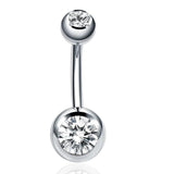 10pcs Double Crystal Zircon Belly Button Rings Navel Piercing 14G