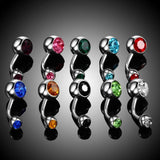 10pcs Double Crystal Zircon Belly Button Rings Navel Piercing 14G