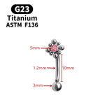 Opal Belly Button Rings Titanium Piercing Flower Pattern Navel Rings
