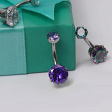 G23 Titanium 14G Belly Piercing Button Ring Navel CZ Body Piercing Jewelry
