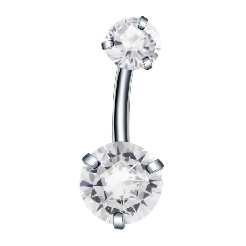 10Pcs Surgical Steel Crystal Belly Button Rings 14G Navel Piercings
