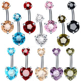 10Pcs Surgical Steel Crystal Belly Button Rings 14G Navel Piercings