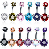 10Pcs Surgical Steel Crystal Belly Button Rings 14G Navel Piercings