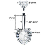10Pcs Surgical Steel Crystal Belly Button Rings 14G Navel Piercings