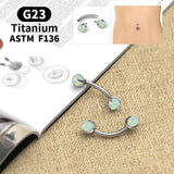 G23 Titanium Opal Navel Piercing
