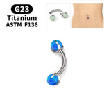 G23 Titanium Opal Navel Piercing