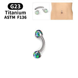 G23 Titanium Opal Navel Piercing