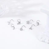 20G Zircon Nose Piercing Studs Stainless Steel Moon Butterfly Septum Piercing