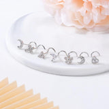 20G Zircon Nose Piercing Studs Stainless Steel Moon Butterfly Septum Piercing