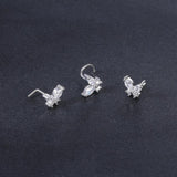 20G Zircon Nose Piercing Studs Stainless Steel Moon Butterfly Septum Piercing