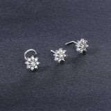 20G Zircon Nose Piercing Studs Stainless Steel Moon Butterfly Septum Piercing