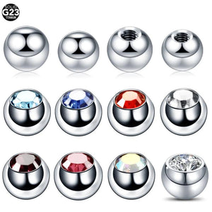 10Pcs G23 Titanium Spare Balls 16G 14G Body Jewelry