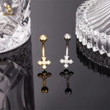 Zircon Bee Flower OWL Belly Button Ring 14G Surgical Steel