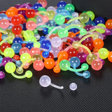 100pcs Luminous Belly Piercings Ball Navel Ring Set 14G