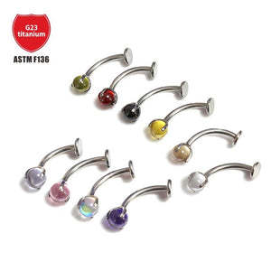 F136 Titanium Zircon Belly Button Ring 14g Body Piercing Jewelry