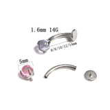 F136 Titanium Zircon Belly Button Ring 14g Body Piercing Jewelry