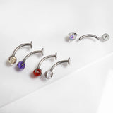 F136 Titanium Zircon Belly Button Ring 14g Body Piercing Jewelry